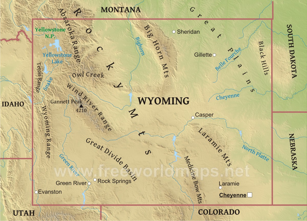 WyomingMountainRangesMap 